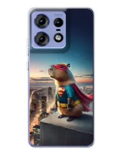 Чехол для Motorola Edge 50 Pro с картинкой «Капи-мен супергерой»