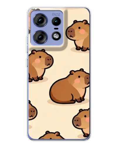 Чехол для Motorola Edge 50 Pro с картинкой «Паттерн милых капибар» Чехол для Motorola Edge 50 Pro с картинкой «Паттерн милых капибар»