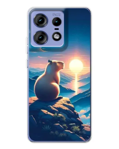 Чехол для Motorola Edge 50 Pro с картинкой «Закат солнца с капибарой» Чехол для Motorola Edge 50 Pro с картинкой «Закат солнца с капибарой»