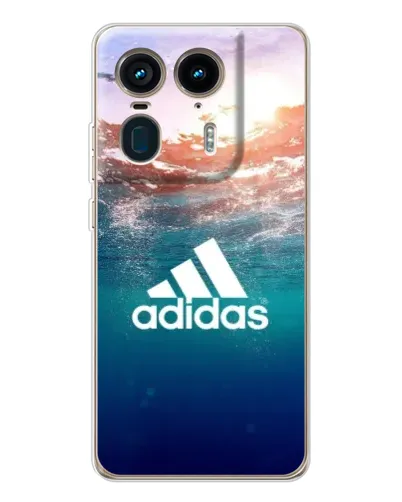 Чехол для Motorola Edge 50 Ultra с картинкой «Океанская глубина адидас»