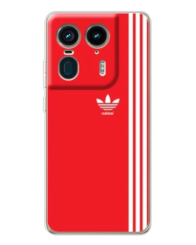 Чехол для Motorola Edge 50 Ultra с картинкой «Красный минимализм Adidas»