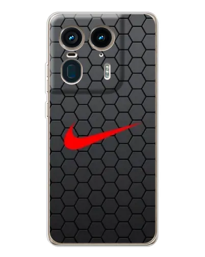 Чехол для Motorola Edge 50 Ultra с картинкой «Nike — карбоновая сетка»