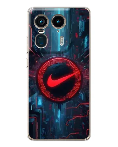 Чехол для Motorola Edge 50 Ultra с картинкой «Техногенный стиль Nike»