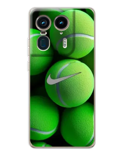 Чехол для Motorola Edge 50 Ultra с картинкой «Теннисные мячи Найк»
