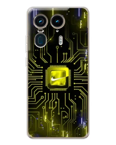 Чехол для Motorola Edge 50 Ultra с картинкой «Nike — золотая искра»