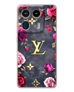 Чехол для Motorola Edge 50 Ultra с картинкой «Цветочный Louis Vuitton»