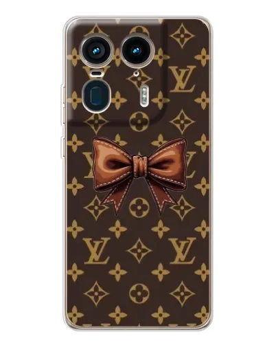Чехол для Motorola Edge 50 Ultra с картинкой «LV с бантом»