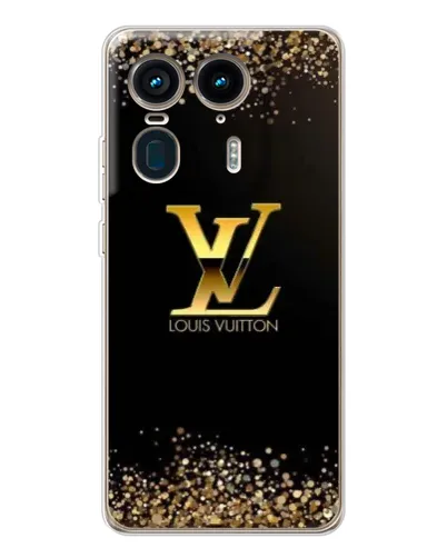 Чехол для Motorola Edge 50 Ultra с картинкой «LV — золотые искры»