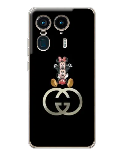 Чехол для Motorola Edge 50 Ultra с картинкой «Минни Маус на лого»