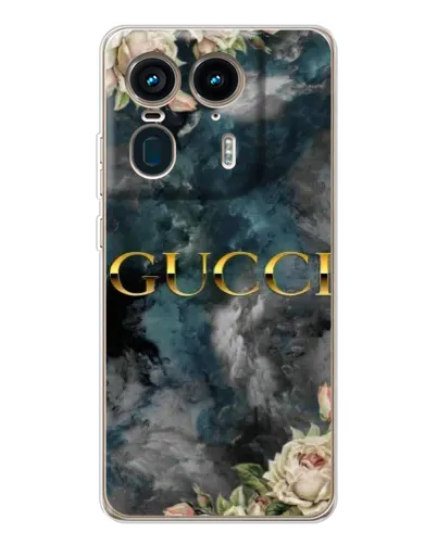 Чехол для Motorola Edge 50 Ultra с картинкой «Абстрактные цветы Gucci»