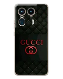Чехол для Motorola Edge 50 Ultra с картинкой «Gucci — стеганый черный»