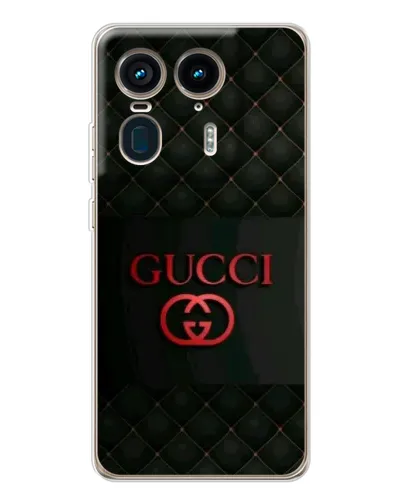 Чехол для Motorola Edge 50 Ultra с картинкой «Gucci — стеганый черный»