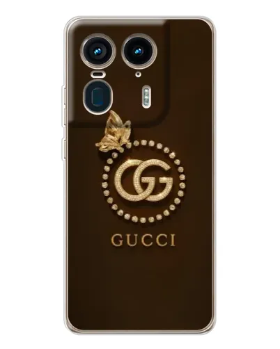 Чехол для Motorola Edge 50 Ultra с картинкой «Gucci — золотая бабочка»