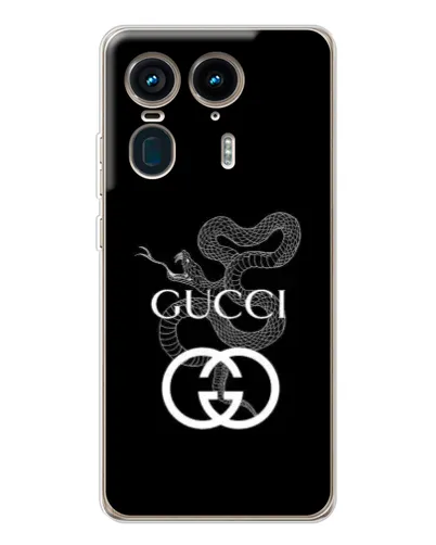 Чехол для Motorola Edge 50 Ultra с картинкой «Gucci — серебряная змея»