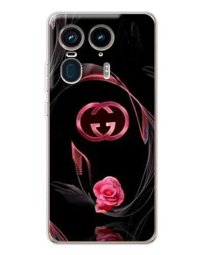 Чехол для Motorola Edge 50 Ultra с картинкой «Gucci — неоновая роза»