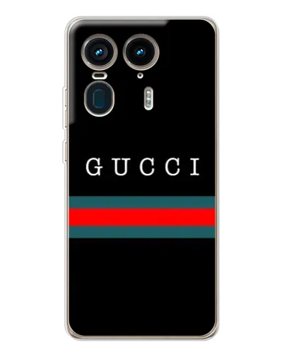 Чехол для Motorola Edge 50 Ultra с картинкой «Gucci — красный пояс»