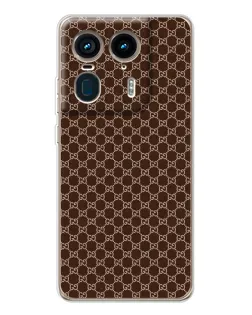 Чехол для Motorola Edge 50 Ultra с картинкой «Gucci — шоколадная сетка»