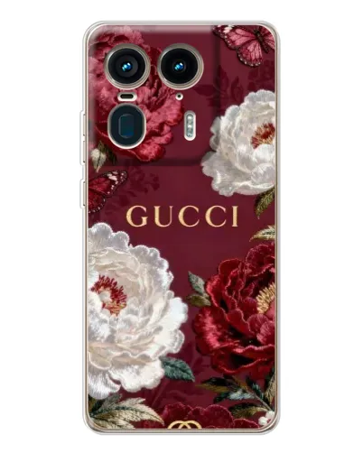 Чехол для Motorola Edge 50 Ultra с картинкой «Gucci — бордовые розы» Чехол для Motorola Edge 50 Ultra с картинкой «Gucci — бордовые розы»