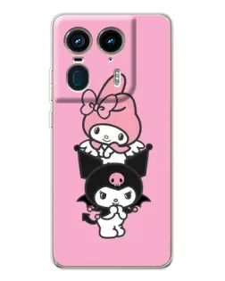 Чохол для Motorola Edge 50 Ultra з картинкою «My Melody та Kuromi» Чохол для Motorola Edge 50 Ultra з картинкою «My Melody та Kuromi»