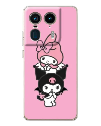 Чехол для Motorola Edge 50 Ultra с картинкой «My Melody и Kuromi»