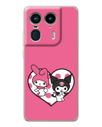 Чехол для Motorola Edge 50 Ultra с картинкой «Kuromi и My Melody»