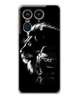 Чехол для Motorola Edge 50 Ultra с картинкой «BMW и лев» Чехол для Motorola Edge 50 Ultra с картинкой «BMW и лев»