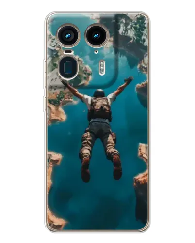 Чехол для Motorola Edge 50 Ultra с картинкой «PUBG — свободное падение»