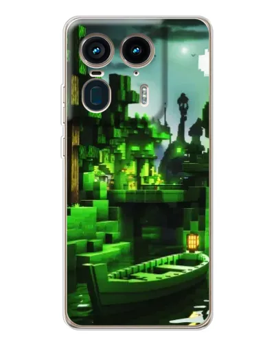 Чехол для Motorola Edge 50 Ultra с картинкой «Minecraft лесной пейзаж»