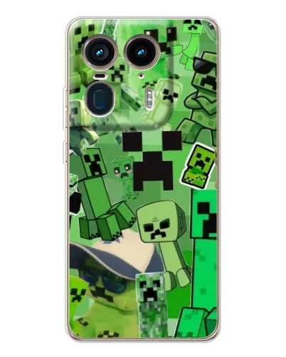 Чехол для Motorola Edge 50 Ultra с картинкой «Криперы Minecraft»