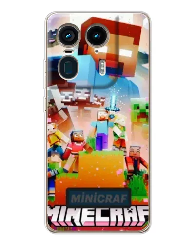 Чехол для Motorola Edge 50 Ultra с картинкой «Minecraft герои игры»