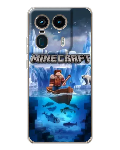 Чехол для Motorola Edge 50 Ultra с картинкой «Minecraft ледяной мир»