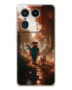 Чехол для Motorola Edge 50 Ultra с картинкой «Стив в лесу» Чехол для Motorola Edge 50 Ultra с картинкой «Стив в лесу»