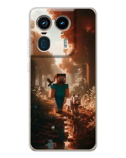 Чехол для Motorola Edge 50 Ultra с картинкой «Стив в лесу»