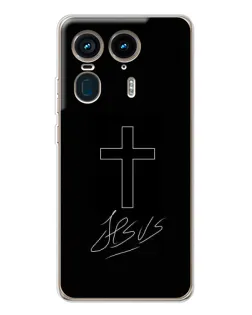 Чехол для Motorola Edge 50 Ultra с картинкой «Графический крест Jesus»