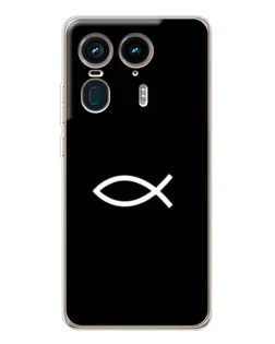 Чехол для Motorola Edge 50 Ultra с картинкой «Символ рыбы Jesus»