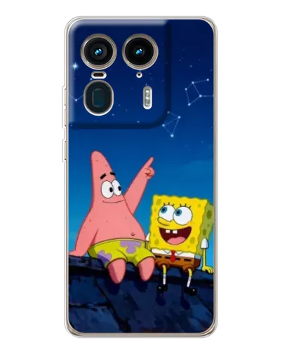 Чехол для Motorola Edge 50 Ultra с картинкой «Губка Боб и Патрик ночью» Чехол для Motorola Edge 50 Ultra с картинкой «Губка Боб и Патрик ночью»