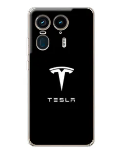 Чехол для Motorola Edge 50 Ultra с картинкой «Tesla White Logo» Чехол для Motorola Edge 50 Ultra с картинкой «Tesla White Logo»