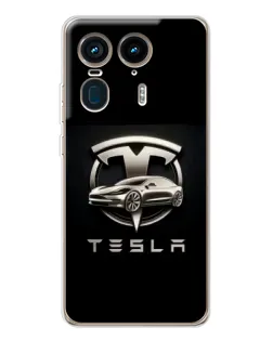 Чехол для Motorola Edge 50 Ultra с картинкой «Tesla — серебристое авто» Чехол для Motorola Edge 50 Ultra с картинкой «Tesla — серебристое авто»