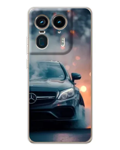 Чехол для Motorola Edge 50 Ultra с картинкой «Mercedes — ночной город»