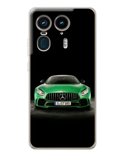 Чехол для Motorola Edge 50 Ultra с картинкой «Mercedes — неоновый лого»