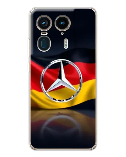 Чехол для Motorola Edge 50 Ultra с картинкой «Mercedes — флаг Германии»