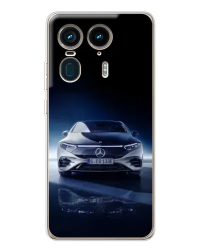 Чехол для Motorola Edge 50 Ultra с картинкой «Ночной Mercedes EQ»