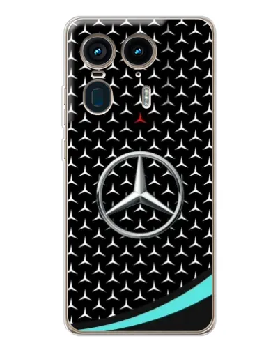 Чехол для Motorola Edge 50 Ultra с картинкой «Mercedes — бирюзовый акцент»