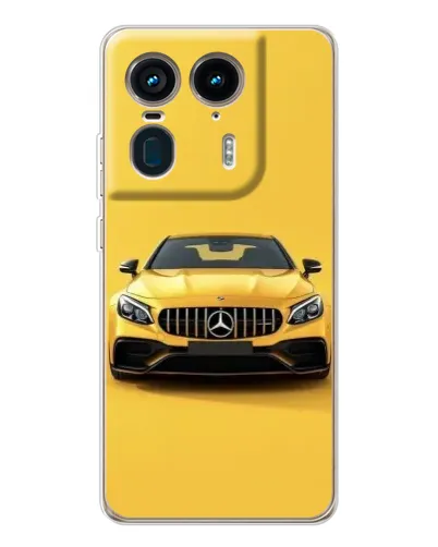 Чехол для Motorola Edge 50 Ultra с картинкой «Желтый Mercedes GT»