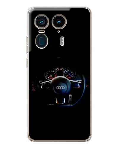 Чехол для Motorola Edge 50 Ultra с картинкой «Салон Audi — руль»