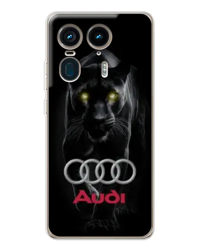 Чехол для Motorola Edge 50 Ultra с картинкой «Пантера и Audi»