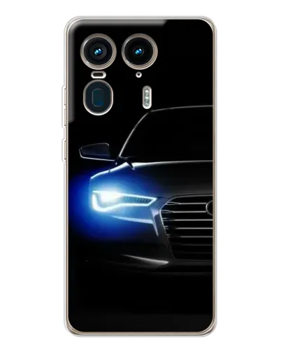 Чехол для Motorola Edge 50 Ultra с картинкой «Неоновый взгляд Audi»