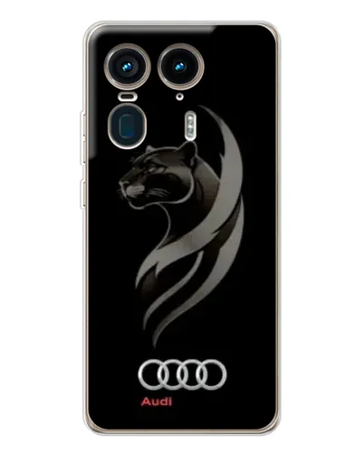 Чехол для Motorola Edge 50 Ultra с картинкой «Графика — пантера и Audi»