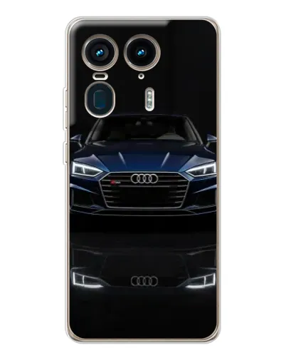 Чехол для Motorola Edge 50 Ultra с картинкой «Audi — ночное отражение»