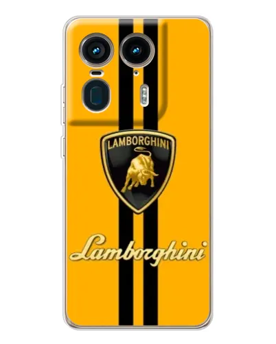 Чехол для Motorola Edge 50 Ultra с картинкой «Lamborghini Stripe желтый»